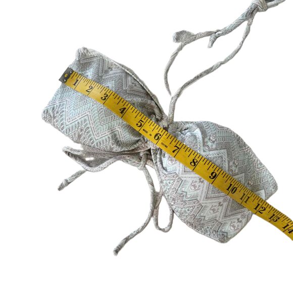 Eberjey Bandeau Halter Neck Chevron Pattern Turquoise Seafoam Bikini Top Medium - Picture 4 of 5